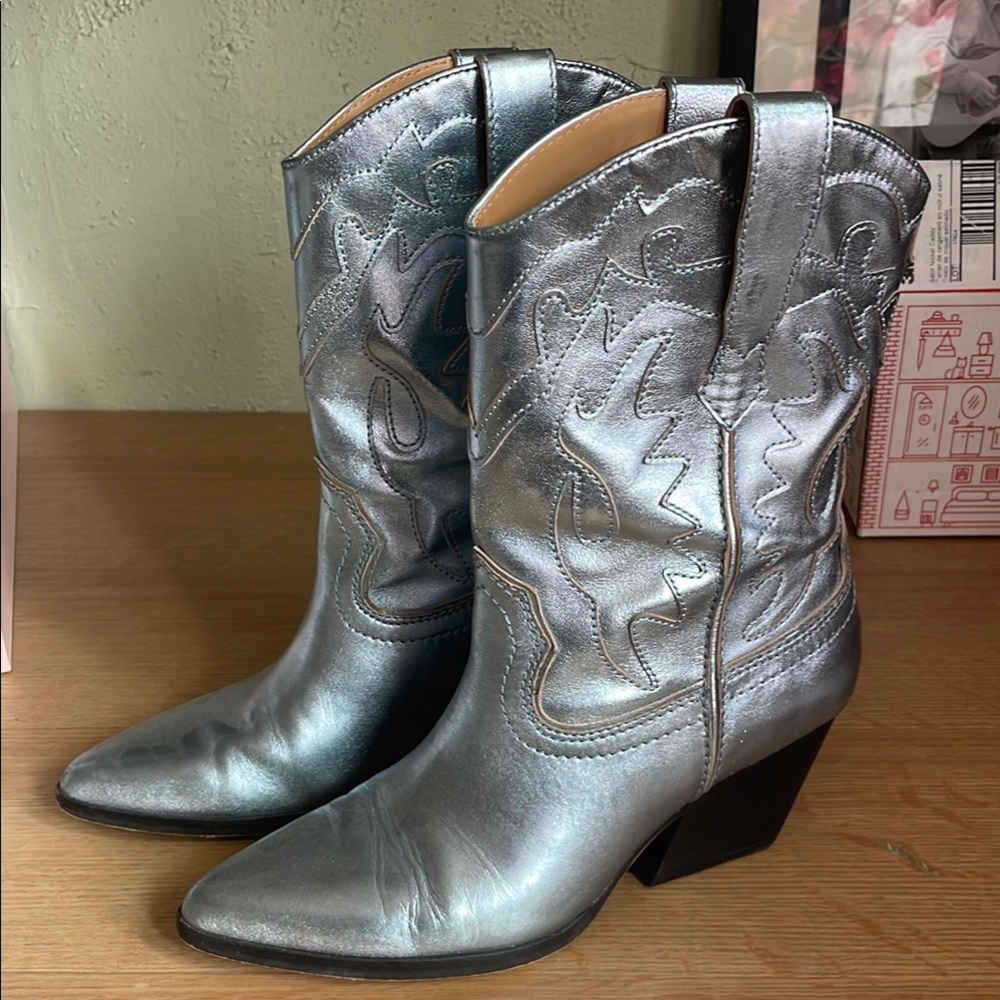 Dolce Vita metallic blue cowgirl boots - Landen western style boots 8.5